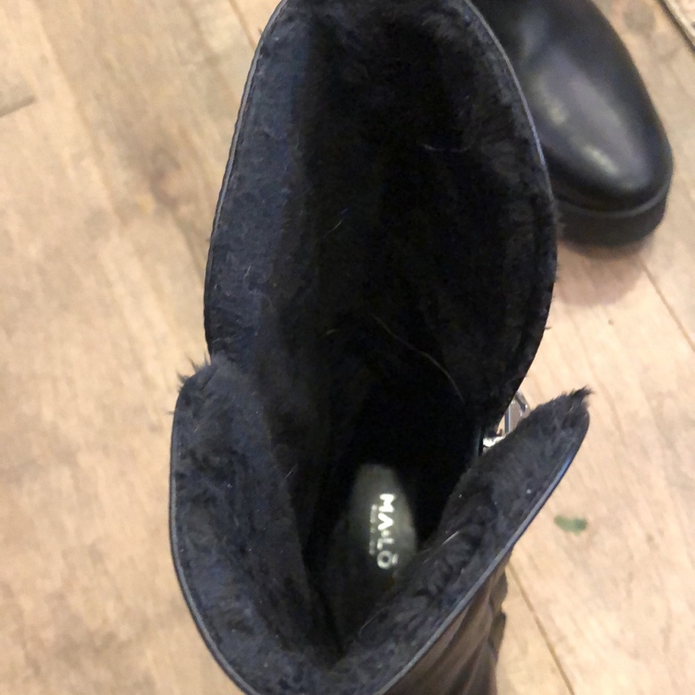 Italian Black Leather Women's Boots Like New MA&LO - Picture 4 of 5